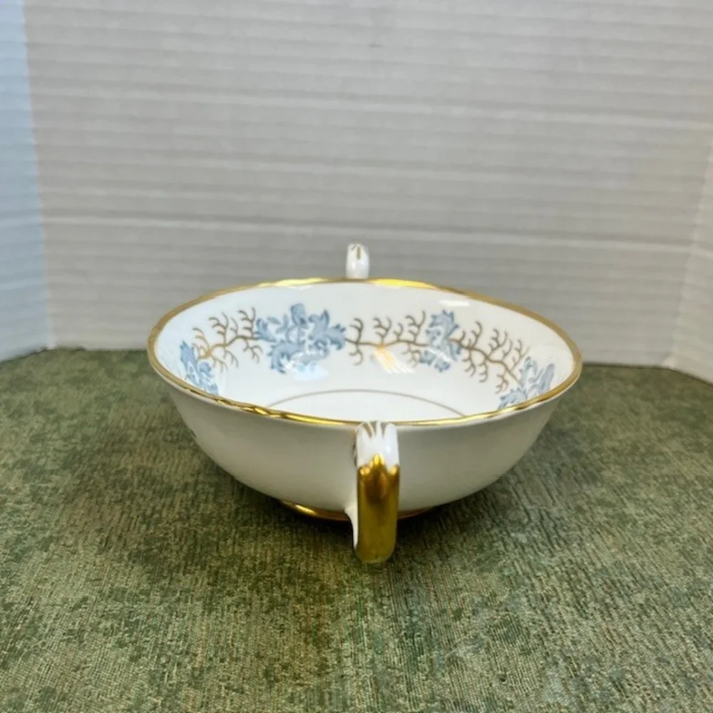 Tuscan Avondale Fine‎ Bone China Cream Bowl Blue Floral Gold Trim F170 England